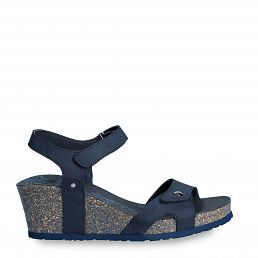 Julia Basics, Navy leather sandals with leather lining