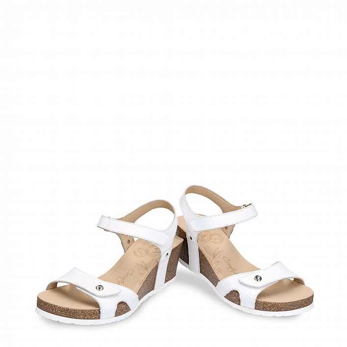 Julia Basics White Napa, Wedge sandals