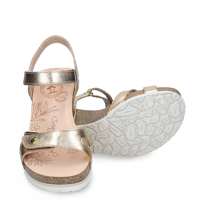 Julia Shine Gold Napa, Wedge sandals  Gold nappa leather.