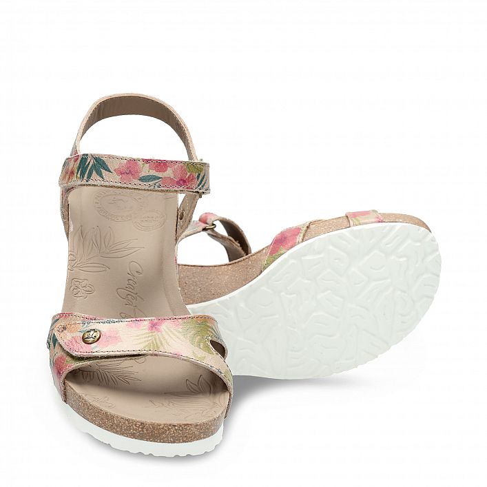 Julia Tropical Beige Napa, Wedge sandals  Nappa leather in rope colour.