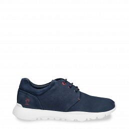 Julius Navy blue Nobuck, Mens blue nubuck leather shoe with leather lining