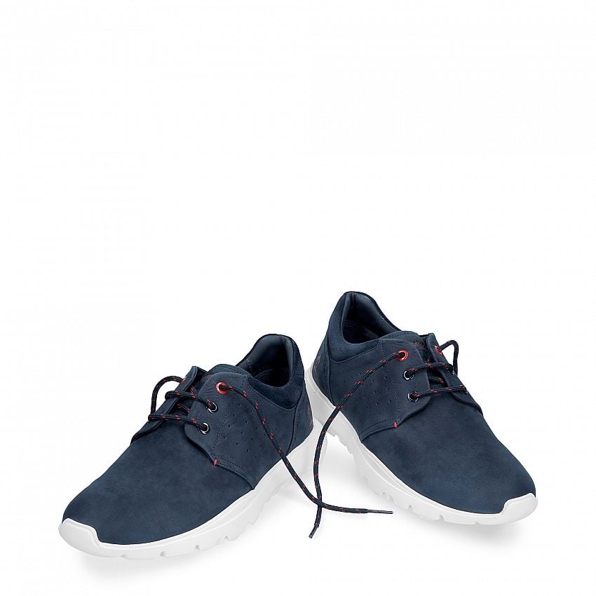 Julius Navy blue Nobuck, Flat men's Shoe Made in Spain