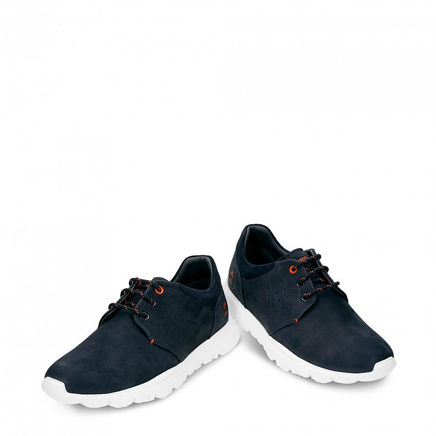 Julius Navy blue Nobuck, Flat men's Shoe Made in Spain