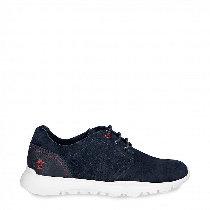 Jupiter Navy blue Velour, Shoes in navy with leather lining
