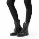 Lilian Black Napa, Leather boots with warm lining