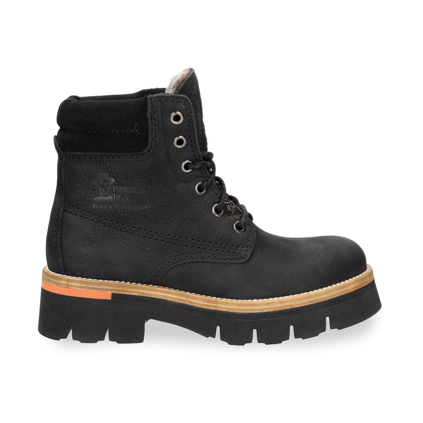 Lua Black Nobuck, Leather boots with warm lining