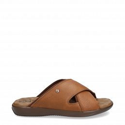 Magic, Man sandals in leather with lycra lining