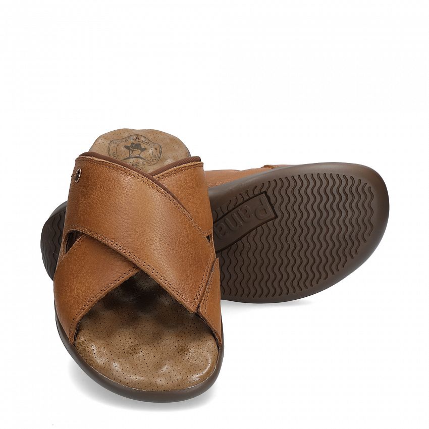 Magic Cuero Napa, Men's sandals  Tan Napa Leather.