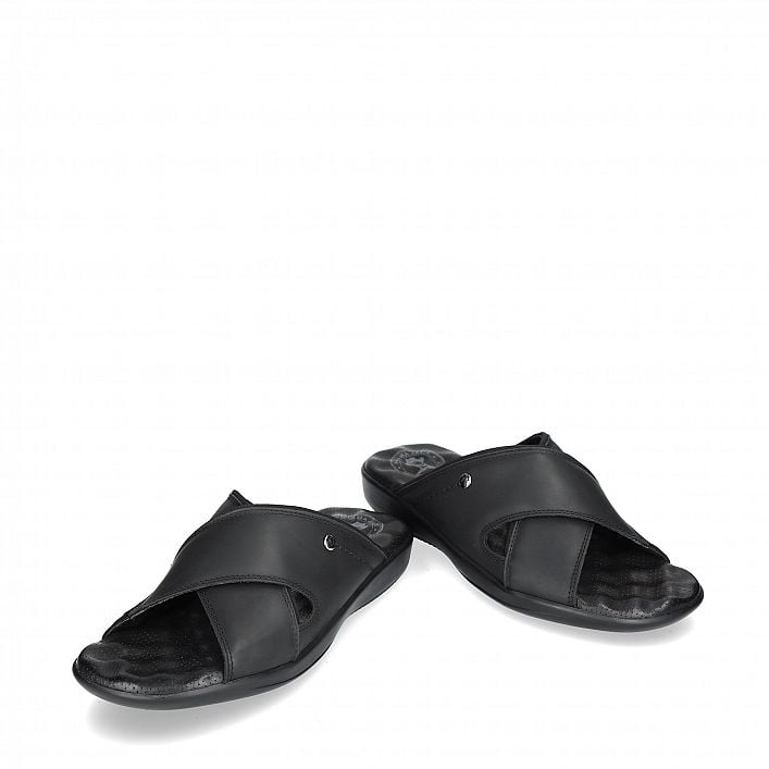 Magic Black Napa Grass, Men's sandals Made in Spain