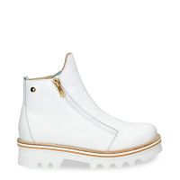 Marcia White Napa, Womens white leather ankle boots with leather lining
