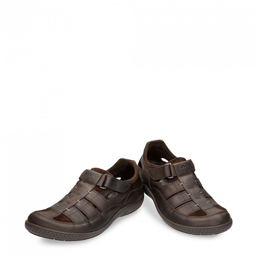 Meridian Basics Brown Napa Grass, Halfopen men's shoes Made in Spain