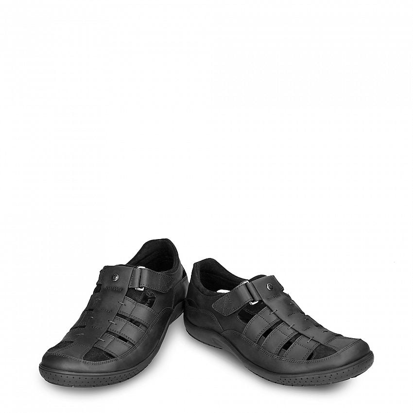 Meridian Basics Black Napa Grass, Halfopen men's shoes Made in Spain