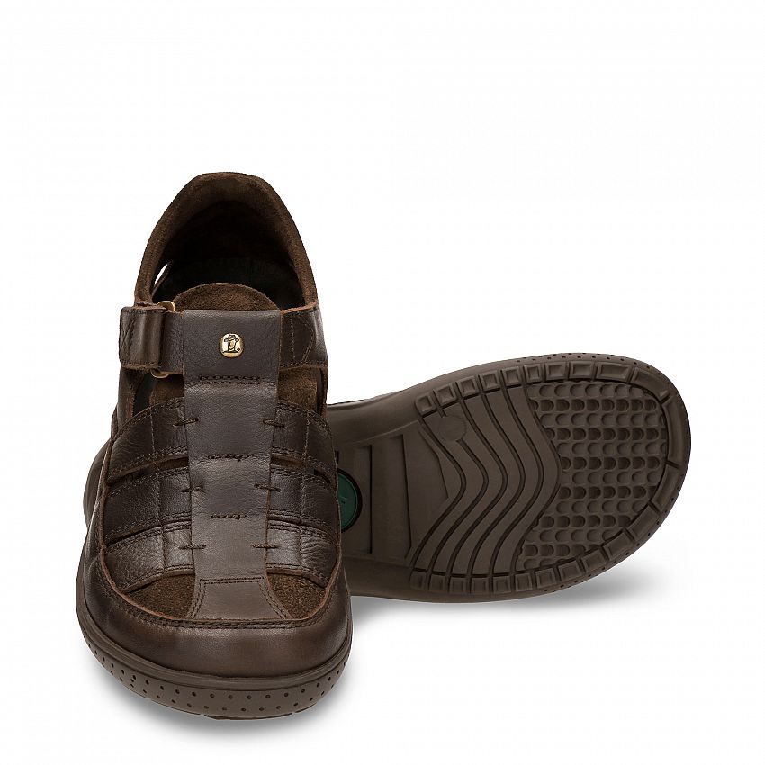 Meridian Brown Napa Grass, Halfopen men's shoes  WATERPROOF Brown Oiled Napa Leather.