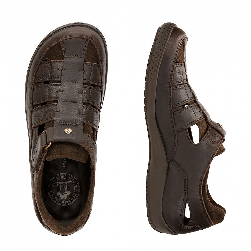 Meridian Brown Napa Grass, Halfopen men's shoes with Synthetic Interlook lining.