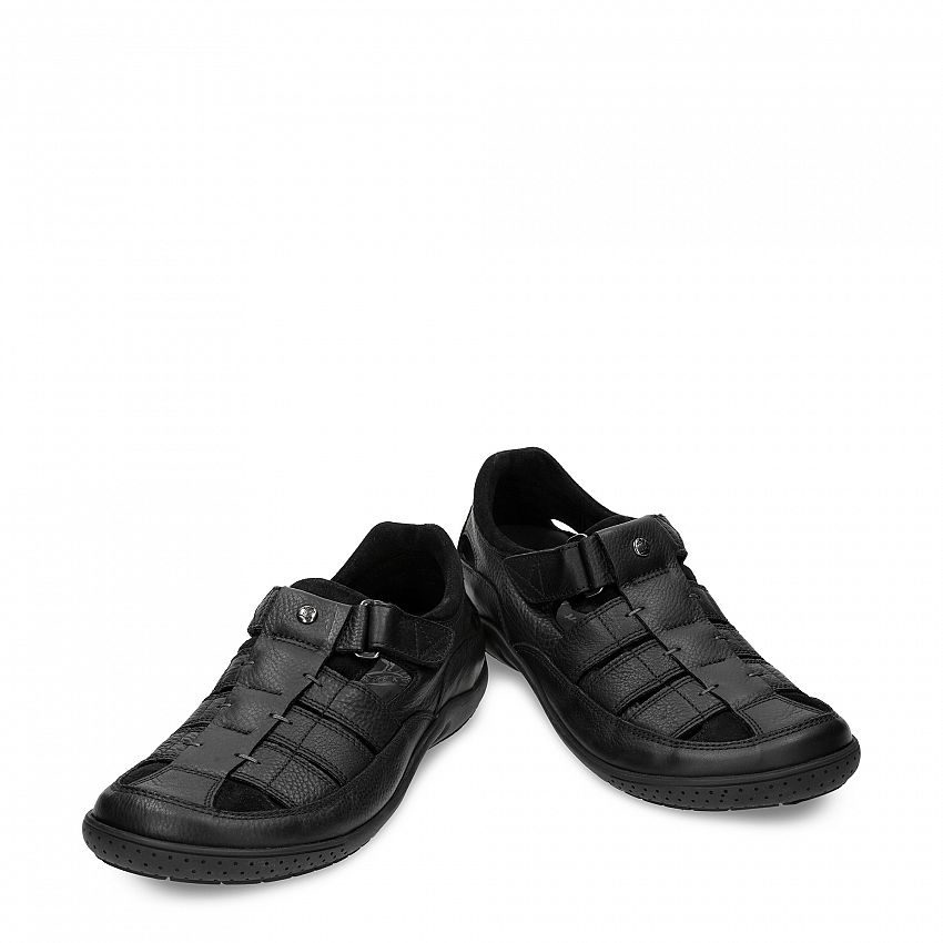 Meridian Black Napa Grass, Halfopen men's shoes Made in Spain