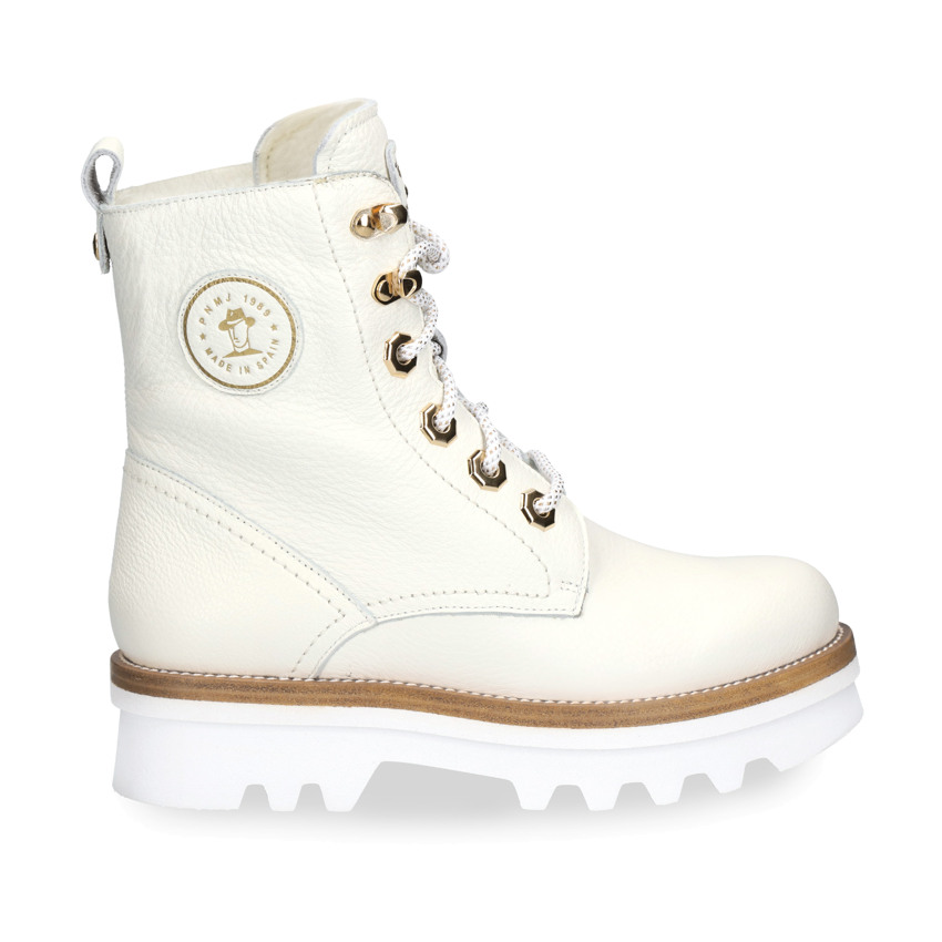 Mooly White Napa, Boots in leather with warm lining