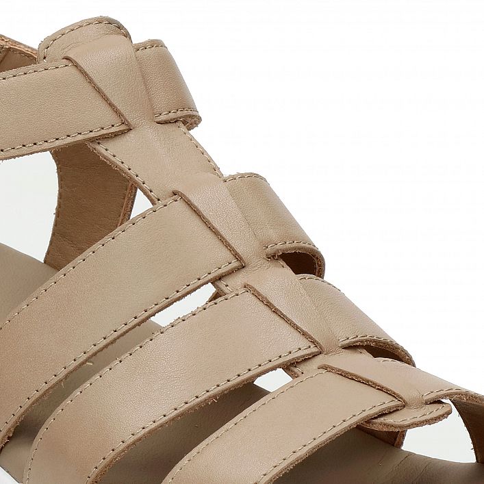 Naila Taupe Napa, Flat woman's sandals with Anatomical insole.