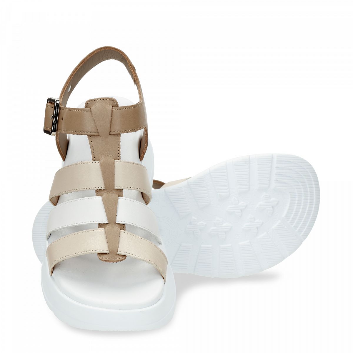 Women's Taupe Leather Sandals: ITACA 039 – Officine Creative USA