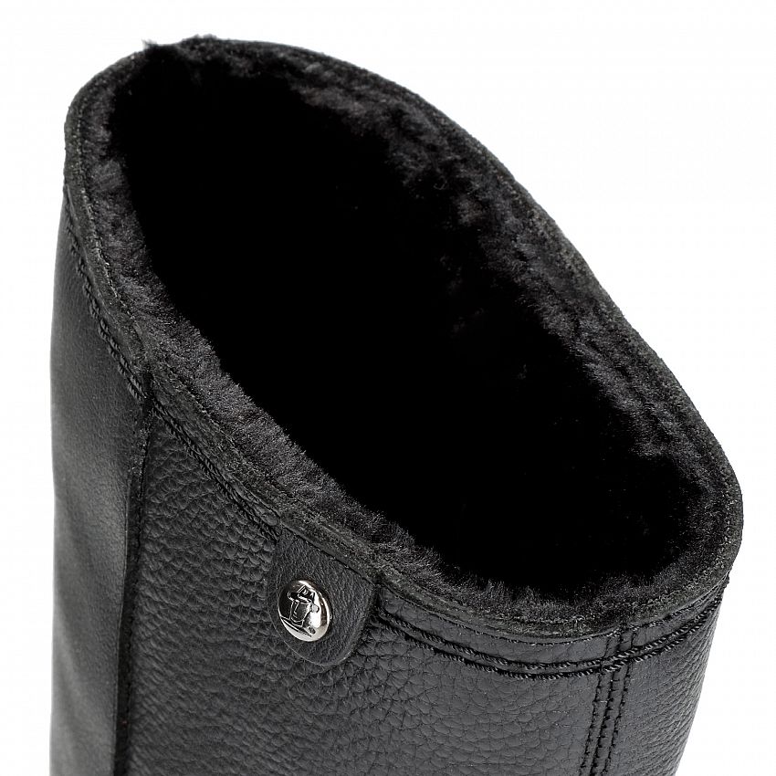 Nely Igloo Black Napa Grass, Flat women's Boot with 