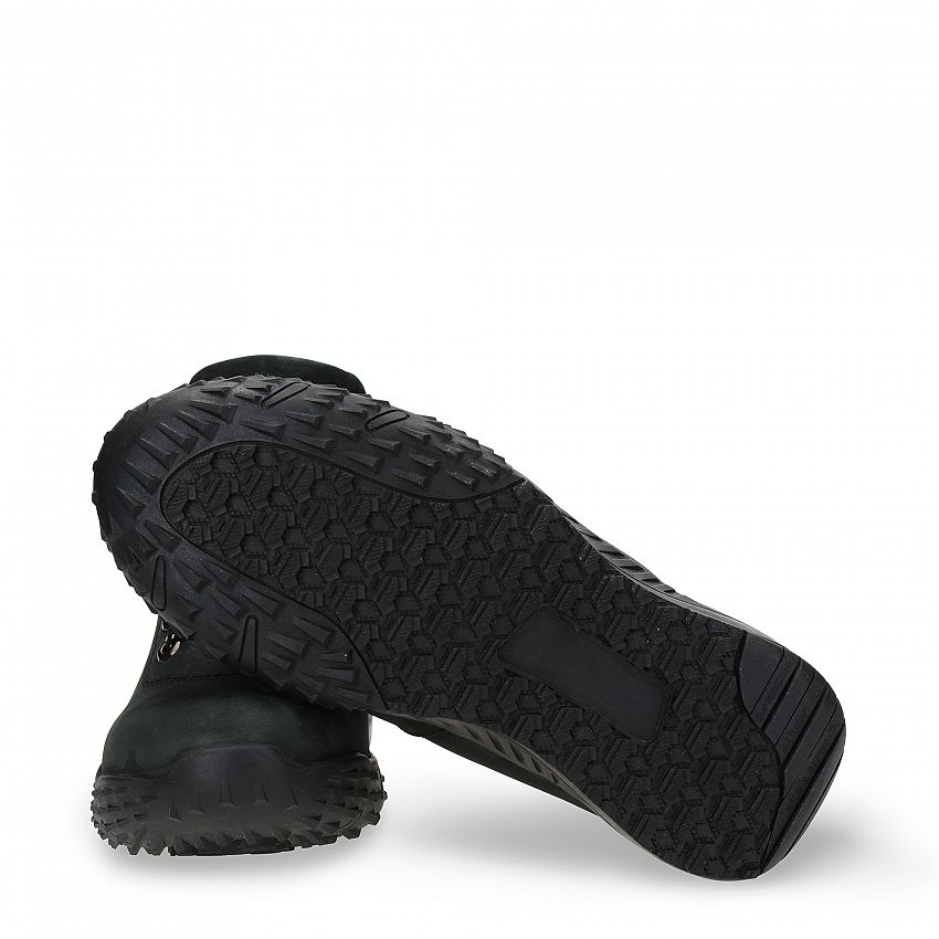 Newark Black Nobuck, Women's ankle boot with heel Made in Spain