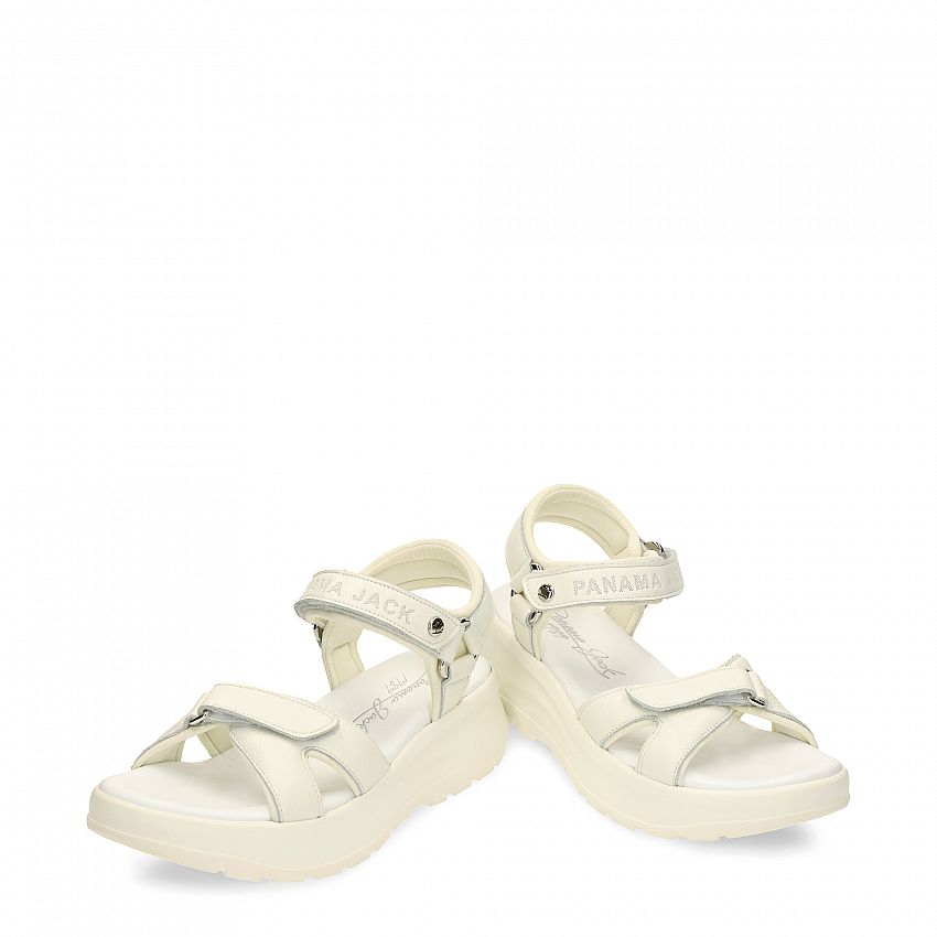 Newel White Napa, Flat woman's sandals Made in Spain