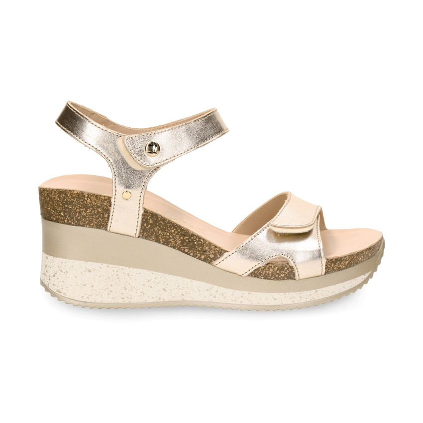 Nica Sport Gold Napa, Sandals with leather lining