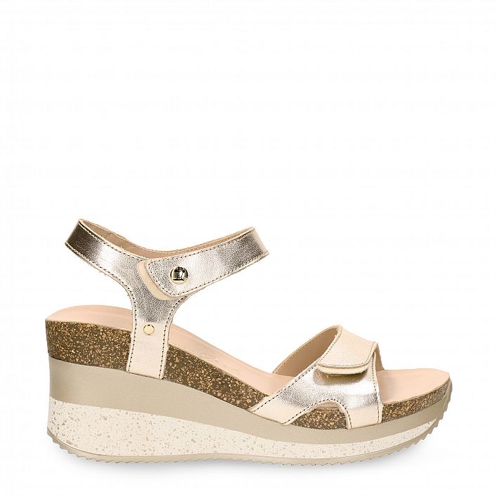 Nica Sport Gold Napa, Sandals with leather lining