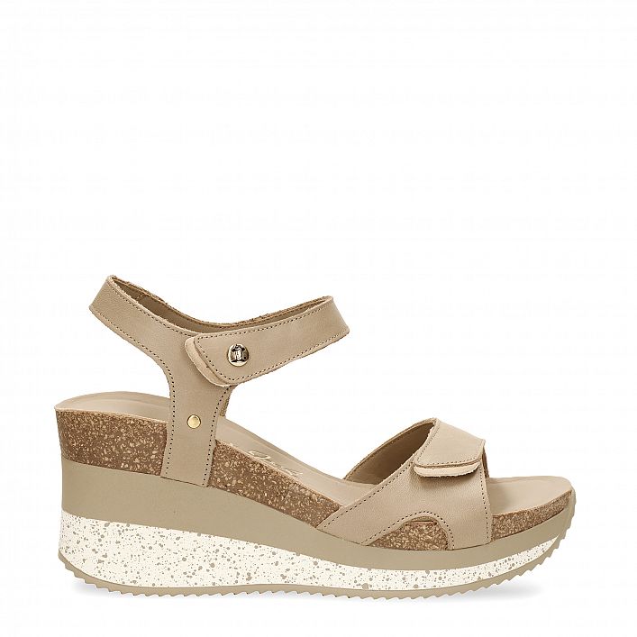 Nica Sport Taupe Napa, Sandals with leather lining