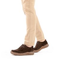 Nil Marron Velour, Zapatos de hombre de piel marrón velour con forro de piel