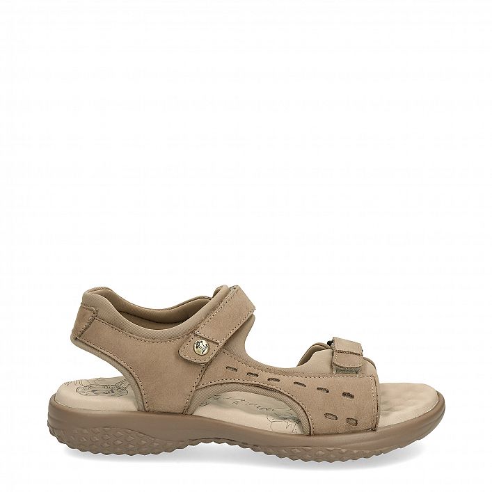Nilo Basics Soft-System Taupe Napa Grass, Woman sandals in leather with lycra lining
