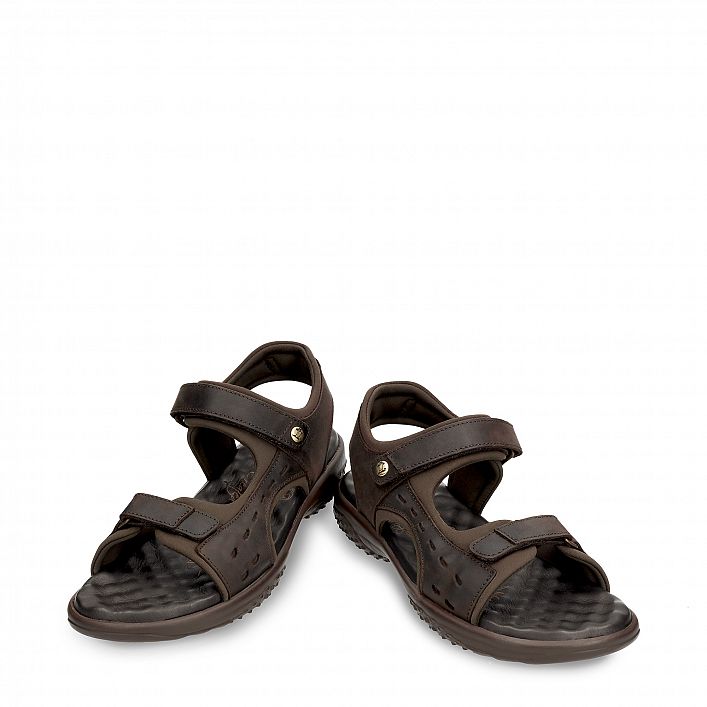 Nilo Basics Soft-System Brown Napa Grass, Flat woman's sandals Made in Spain