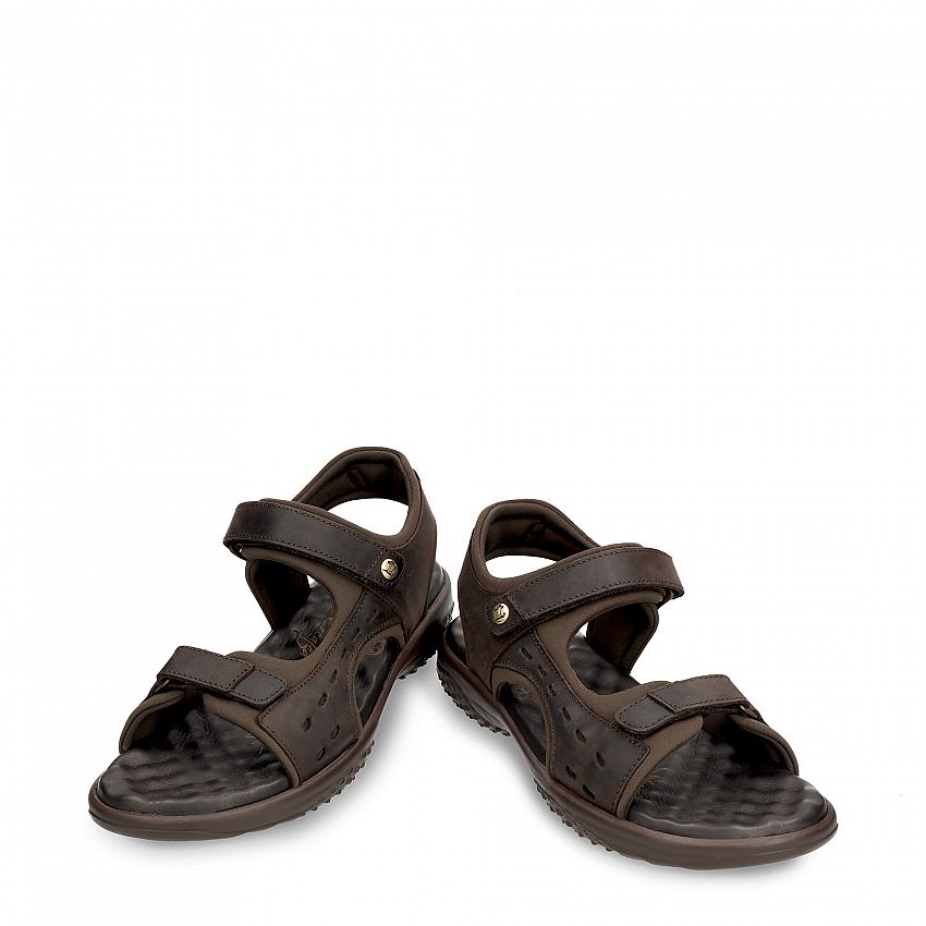 Nilo Basics Soft-System Brown Napa Grass, Flat woman's sandals Made in Spain