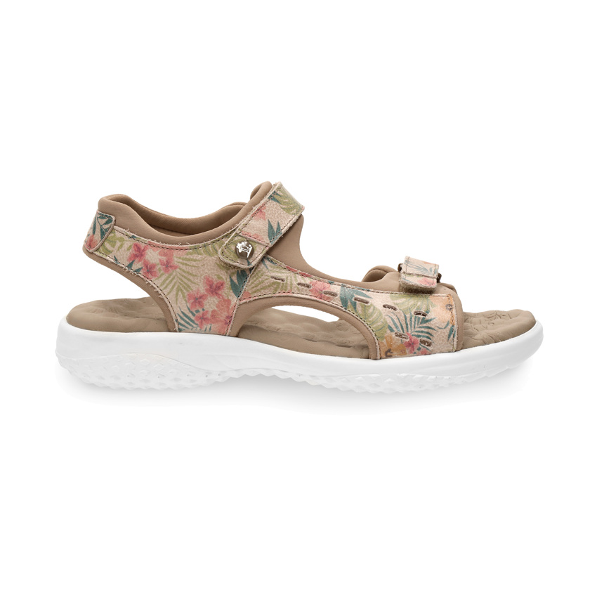Nilo Tropical Beige Napa, Sandals with lycra lining