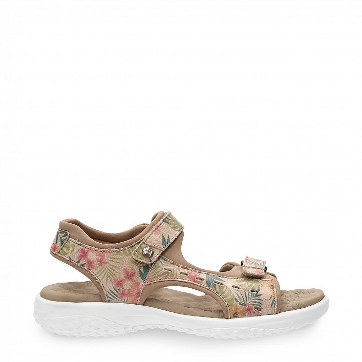 Nilo Tropical Beige Napa, Sandals with lycra lining