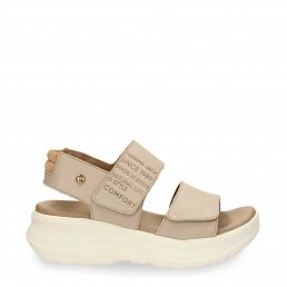Noah Taupe Napa, Sandalia de piel  con forro interior de piel
