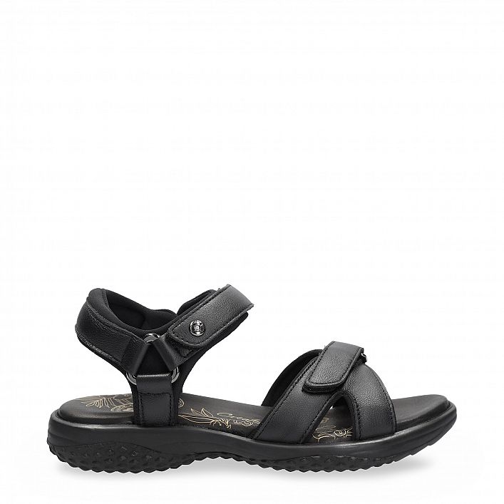 Noja Black Napa, Sandals with lycra lining