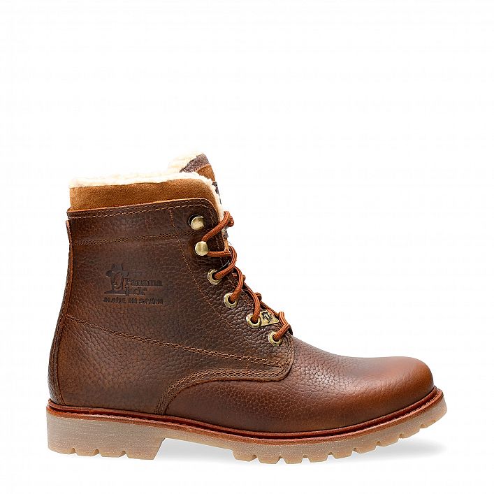 P03 Aviator Cuero Napa, Bark leather boot with a cotton lining