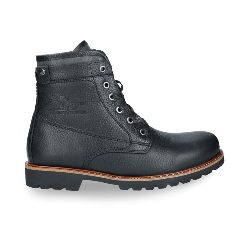 P03 Thunder Black Napa, Black leather boot with warm lining