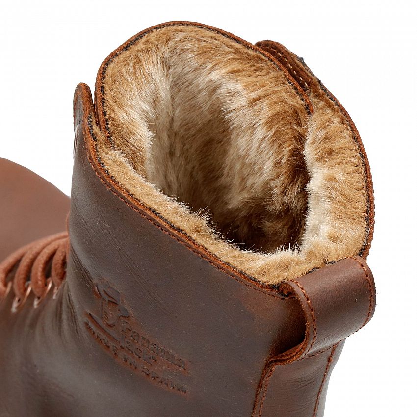 Padma Cuero Napa, Women's Boot with heel with Lace-up Closure.
