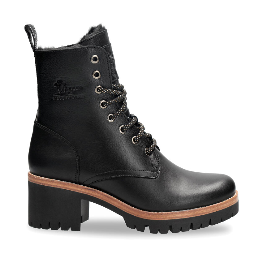 Padma Black Napa, Leather boots with warm lining
