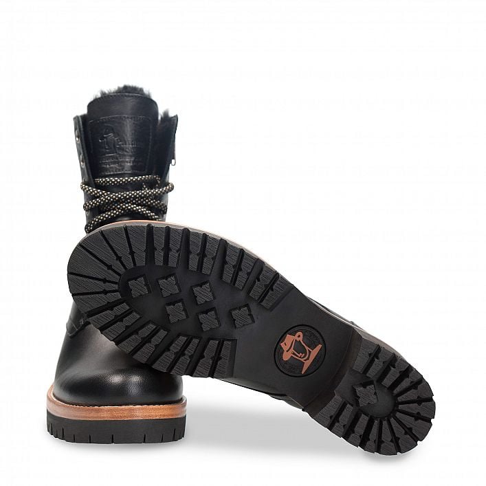 Padma Black Napa, Women's Boot with heel Made in Spain