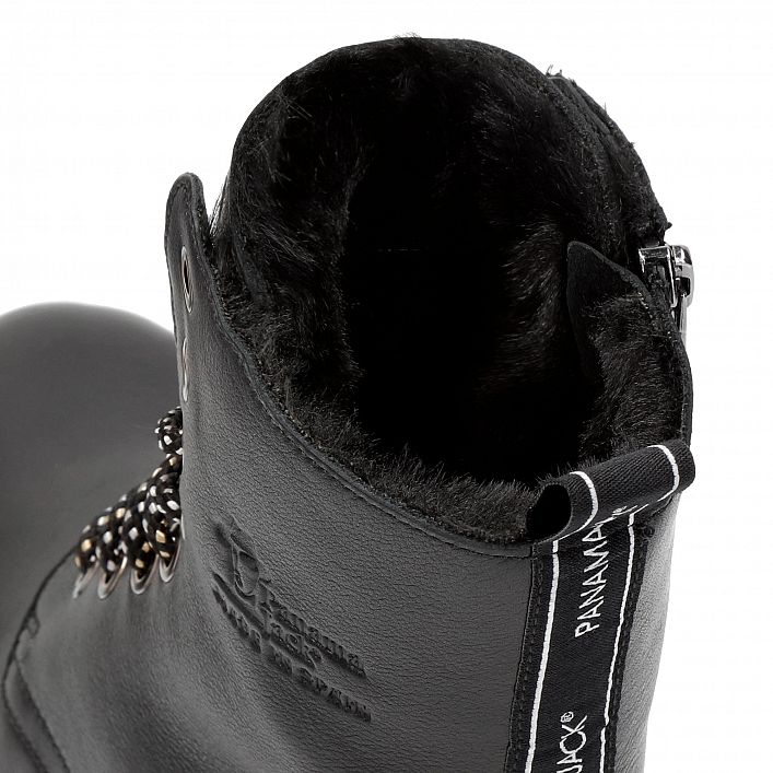 Padma Black Napa, Women's Boot with heel with Warm lining.