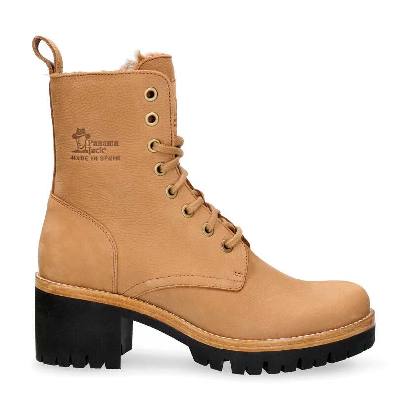 Padma Camel Nobuck, Leather boots with warm lining