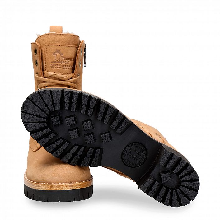 Padma Camel Nobuck, Women's Boot with heel Made in Spain
