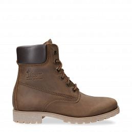 Panama 03, Lace-up boots in bark rugged with leather lining