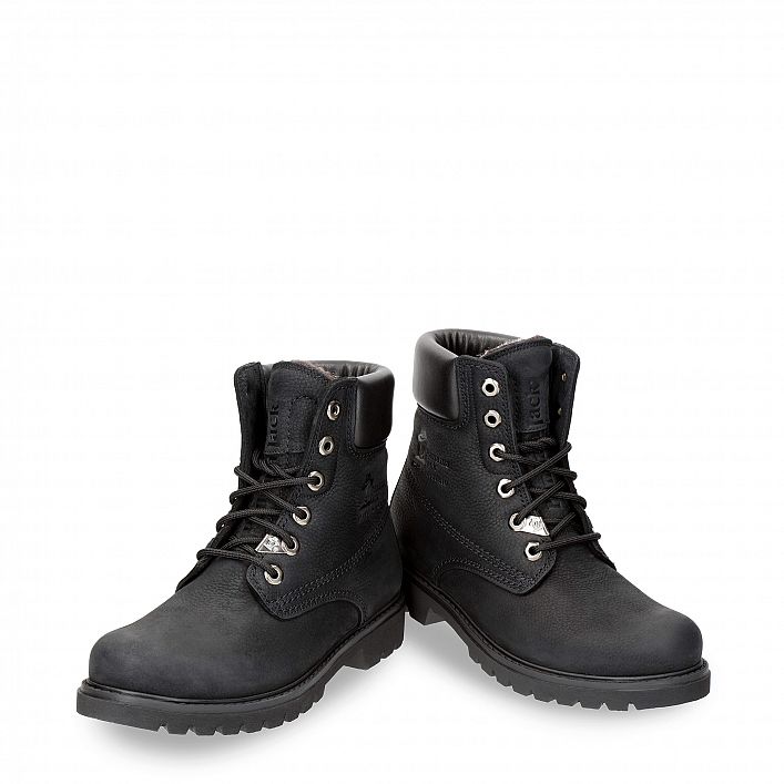 Panama 03 Black Nobuck, Flat women's Boot Made in Spain