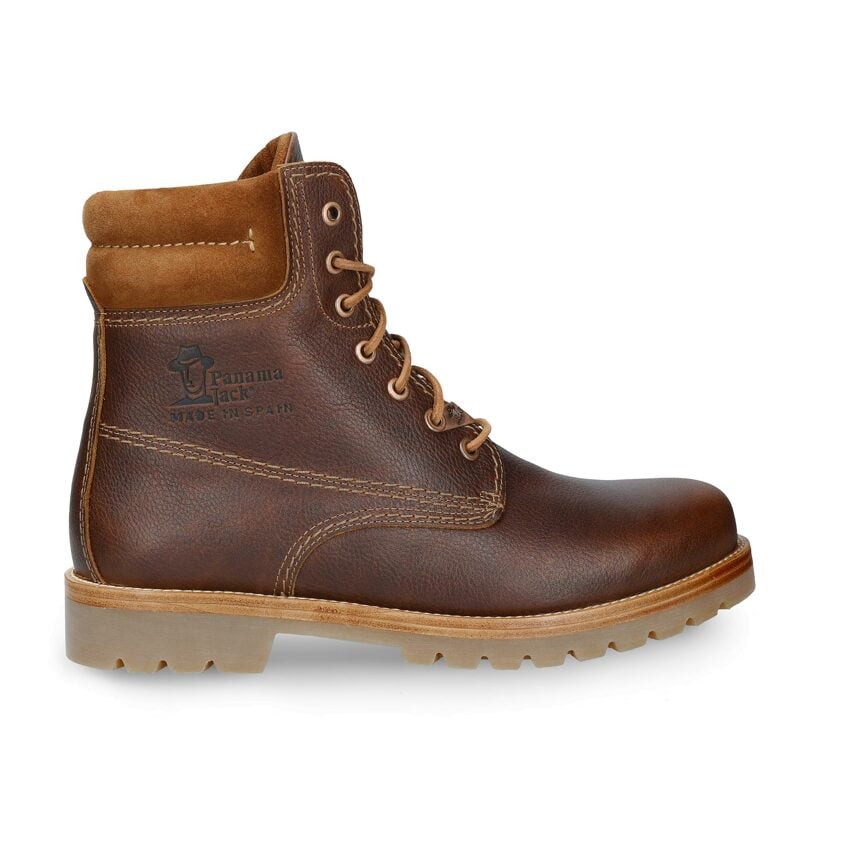 Panama 03 Bark Napa Grass, Lace-up boots in leather with leather lining