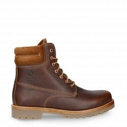 Panama 03, Lace-up boots in leather with leather lining