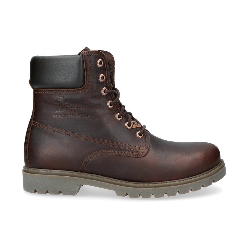 Panama 03 Chestnut Napa Grass, Lace-up boots in chestnut with leather lining