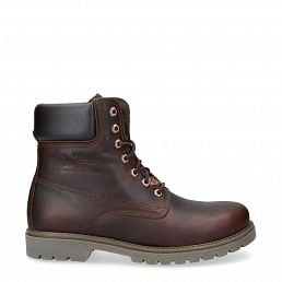 Panama 03, Lace-up boots in chestnut with leather lining